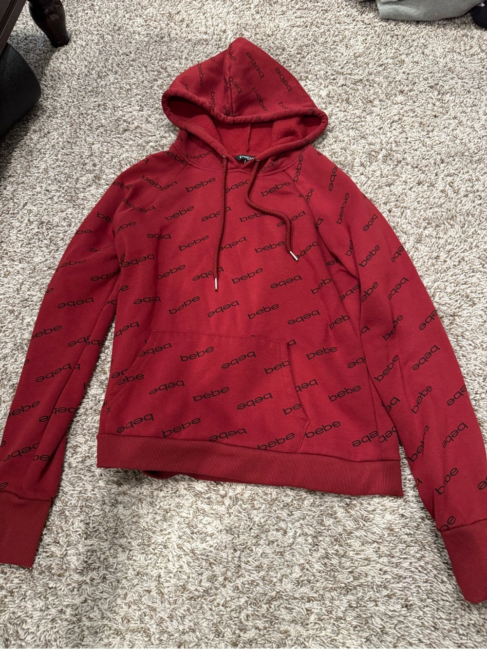 NWOT bebe Red Logo Pullover Hoodie